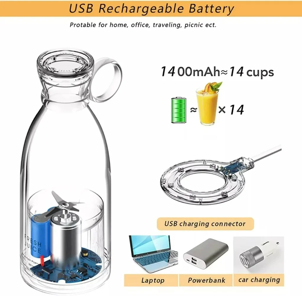 350ML USB Rechargeable Juicing 214 Magic Electric Fresh Fruit Juicer Outdoor Mini Bottle Portable Juicer Blenders Machine