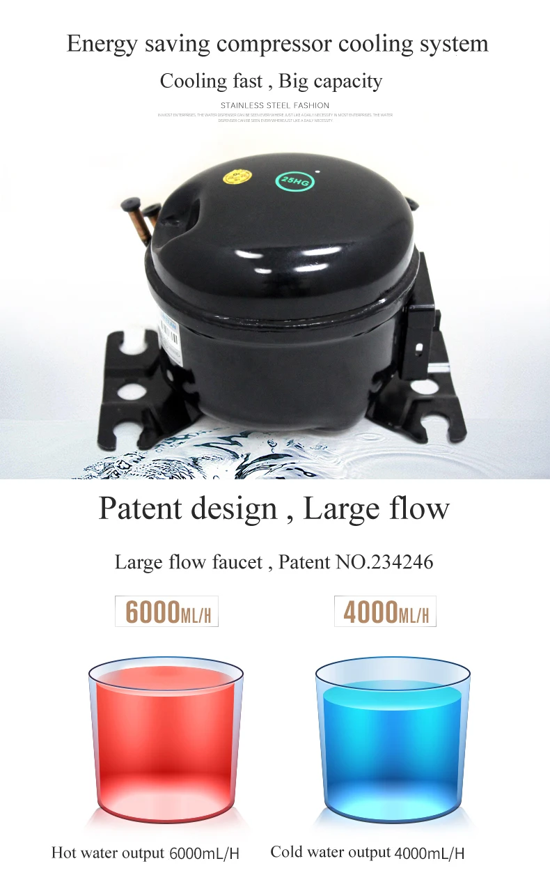 coffee machine, bottom loading water cooler, hot and cold water temperature