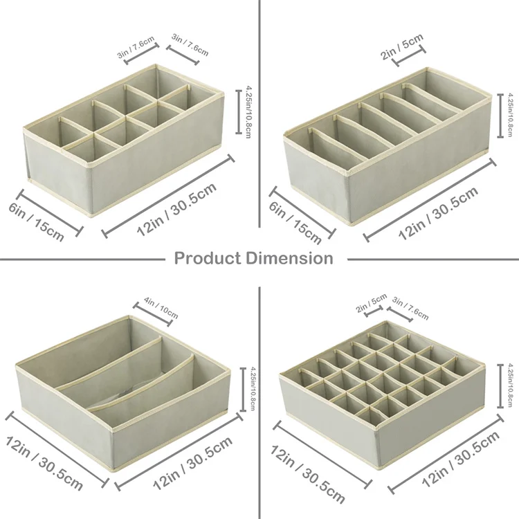 Collapsible Storage Bins Foldable Felt Fabric Storage Basket Organizer Boxes Containers with metal Handles