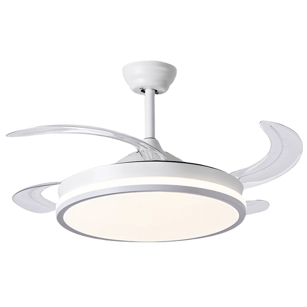 Large Mute Wind Ceiling Chandelier for Home Living Room Dining and Bedroom LED Light Source with Integrated Lamp and Fan