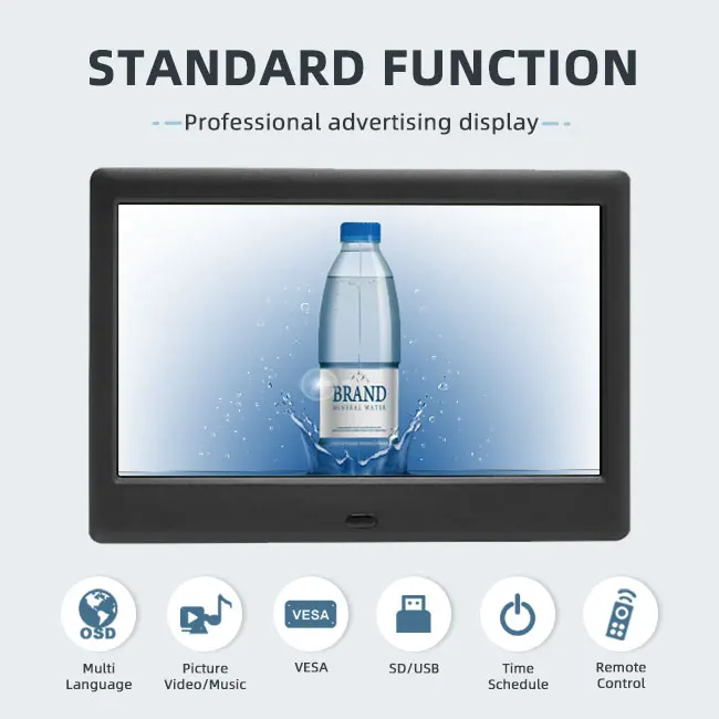 7 Inch Professional Lcd Video Digital Signage Display Screens Monitor For Advertising