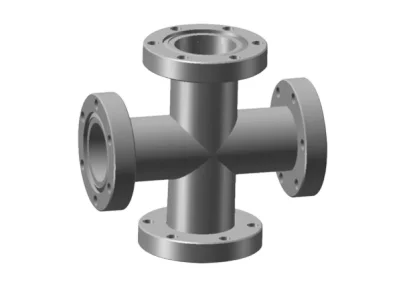 vacuum stainless steel SS304 SS316 welded flanged 4way cross