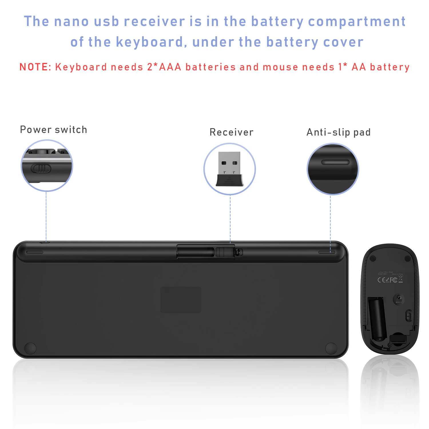 Slim Ergonomic Keyboard Mouse with Round Keys for Windows Laptop PC Notebook Wireless Keyboard and Mouse Set