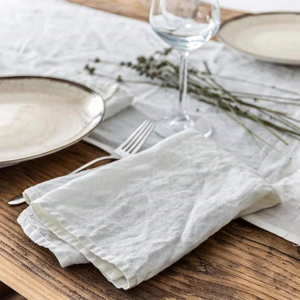 Natural Linen Napkin Rustic wedding table Decoration Linen Viscose Napkin