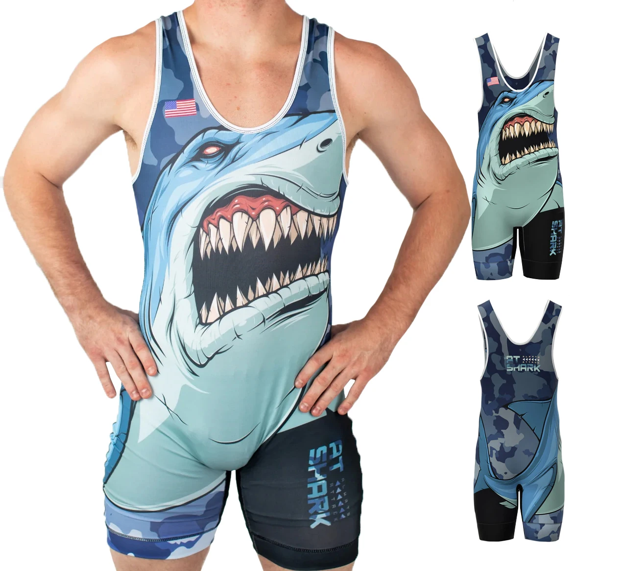 Custom Wholesale Men Quick Drying Polyester All Sublimated Wrestling Singlets