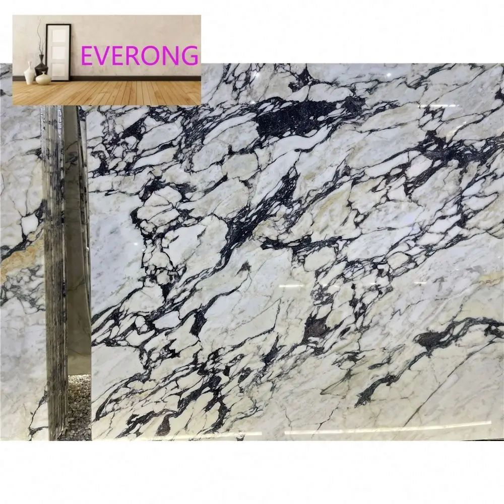 Wholesale Natural Engineering Stone Project Polished Glazed Calacatta Viola Marble Big Slabs Tiles For Decoration