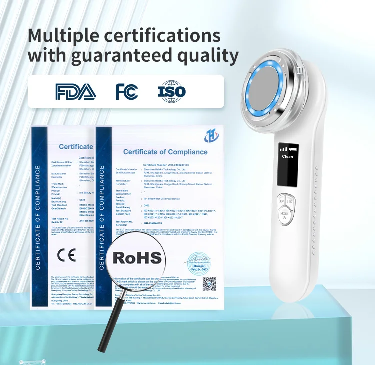 Ems Multifunctional Radio Frequency Handheld Photon Skin Care Lifting Led Infrared Facial Massager Device