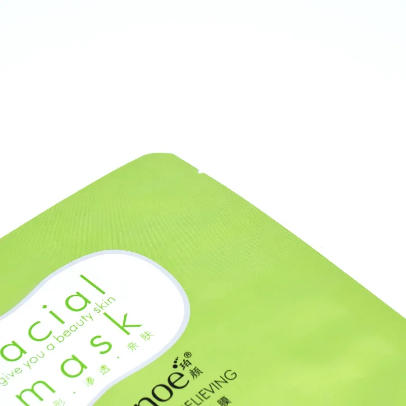 Wholesale Green Packaging Cosmetics Aluminum 3 Sides Heat Sealed Moisturizing Facial Mask Bag for Skin Care