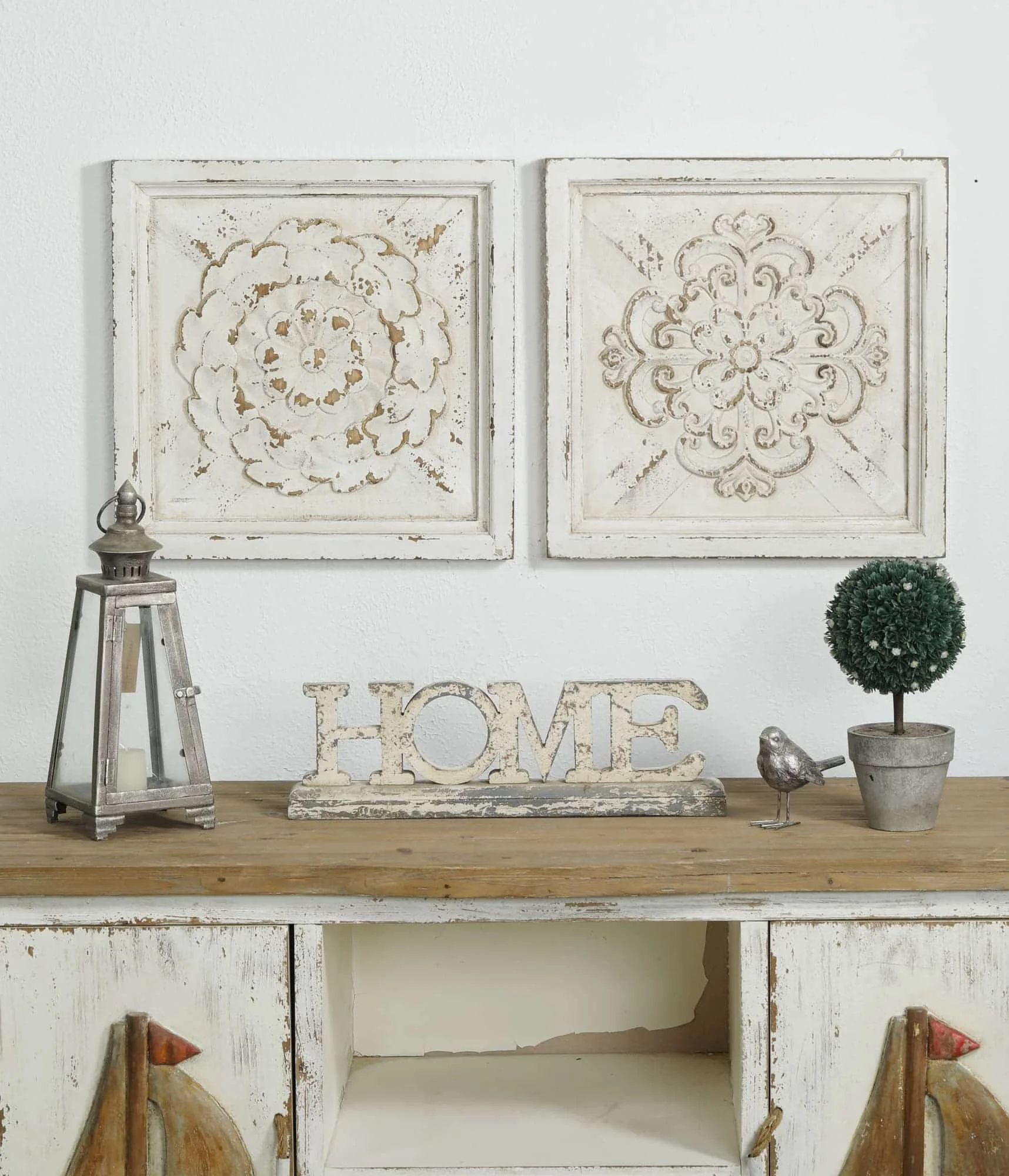 Handcrafted Wooden Wall Art Decor, Shabby Chic Decor for Farmhouse Living Room Kitchen,Home Decor Rustic Flower Wall Decor