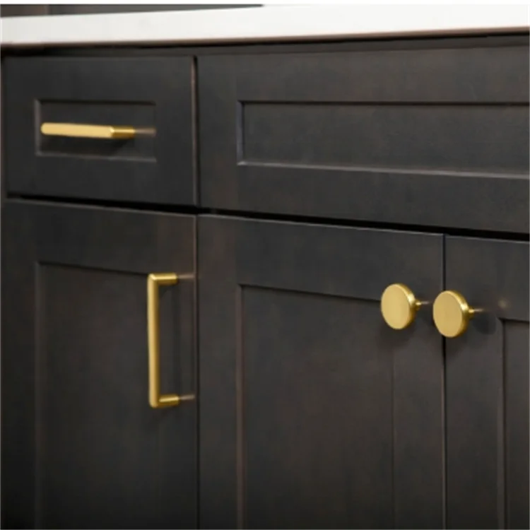 Elegant design luxury Brushed Gold hardware Drawer Accessory Bedroom Furniture Handle Wardrobe pull handles