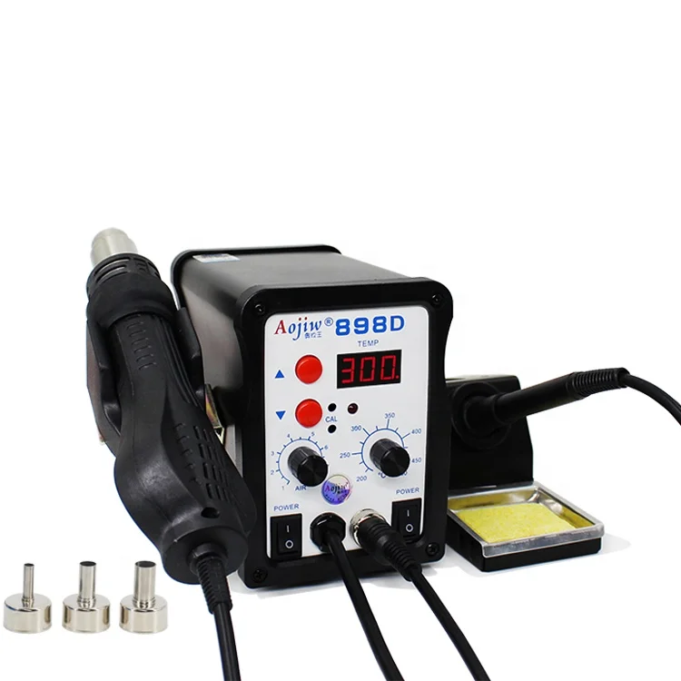 2 in 1 LCD Temperature Adjustable Hot Air Soldering Station hot air gun Welding Repair tool 898D