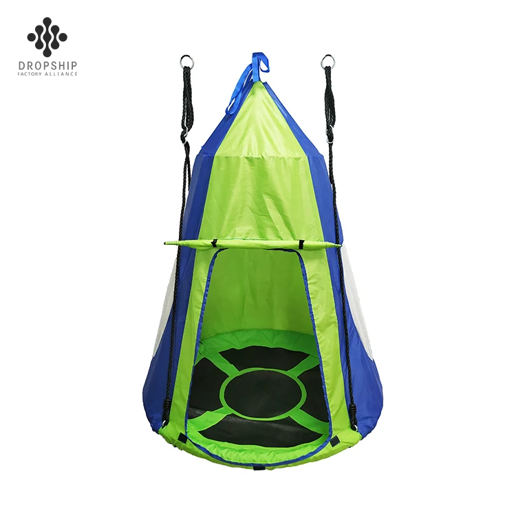 SA-010 2020 factory hot sale Children outdoor Fabric hanging saucer swing canopy swing tent