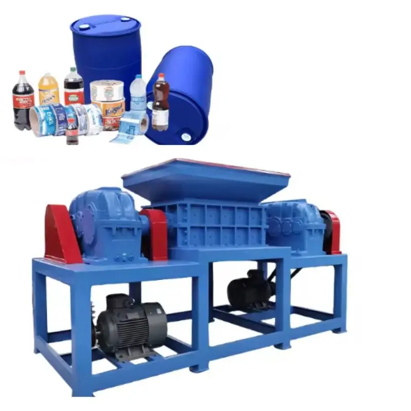 MC Automatic Plastic Shredder Equipment for Plastic Bottle PET PP ABS Pallet Aluminum Cutting Double Shaft Recycling Machine