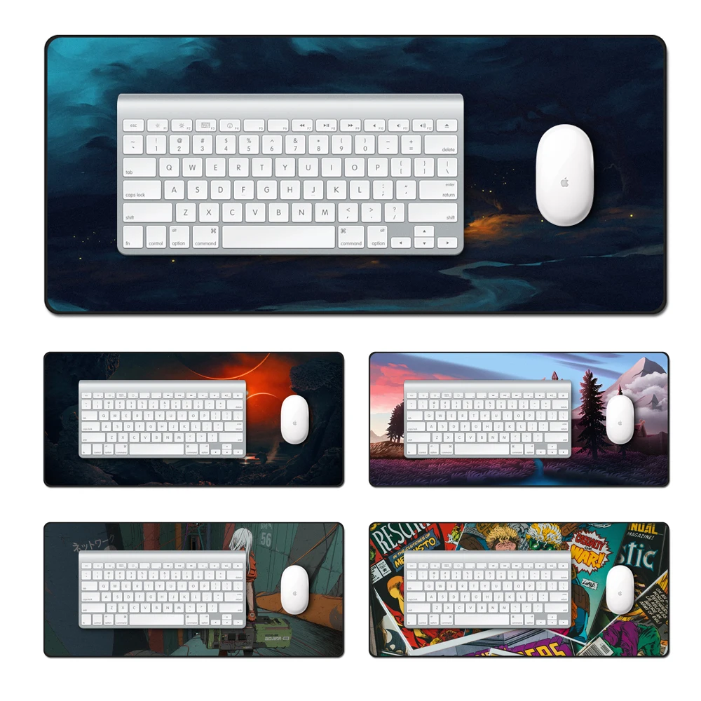 Wholesale Custom Printed Large Sublimation Rubber Keyboard MousePads Best Anti-slip Extended Computer Gaming Mouse Pads