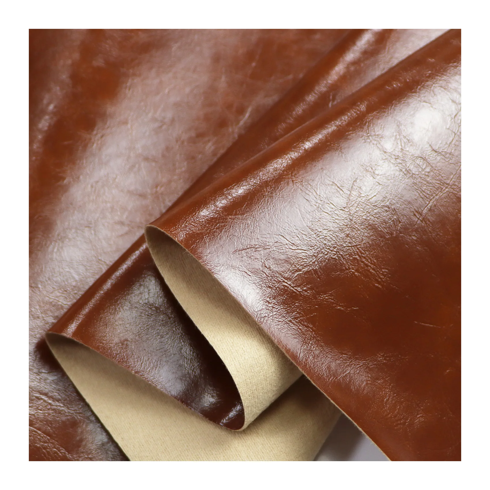 0.9mm Thickness Vintage Oiled Leather PVC Synthetic Faux Leather for Furniture