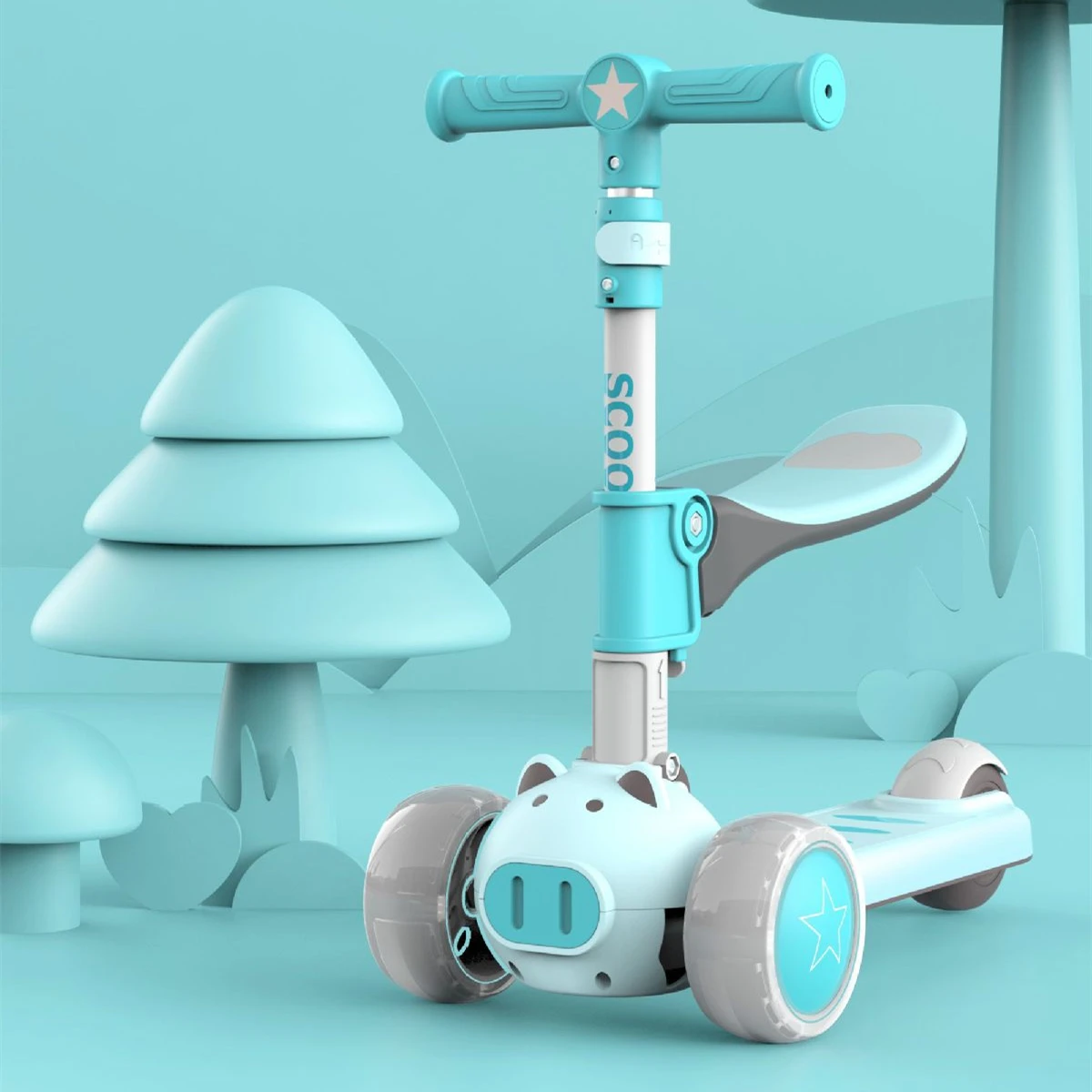 Оптовая продажа по заводской цене, детский скутер 3 в 1, высококачественный складной детский скутер 3 в 1 с музыкой