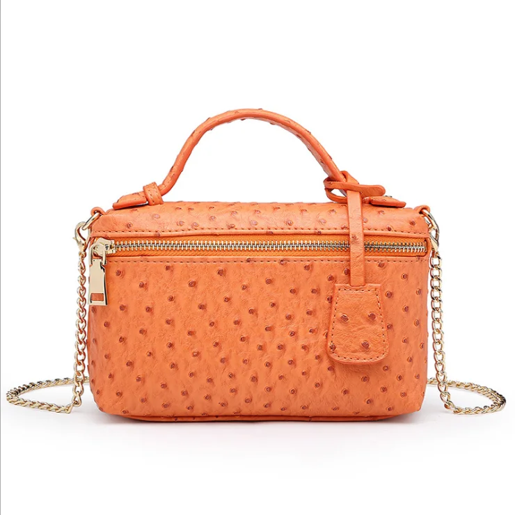 
Wholesale Pu Leather Handbag Ostrich leather Clutch Bags Chain bag 
