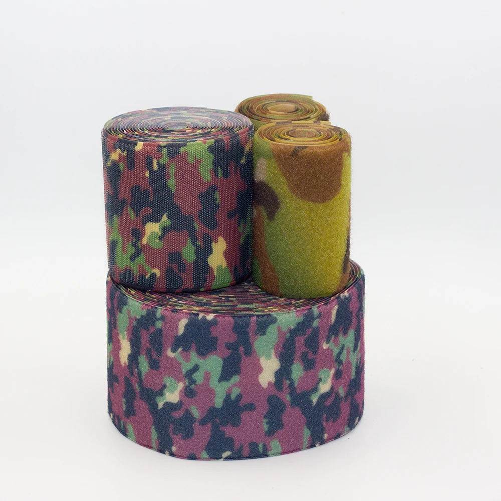 Outdoor camouflage traps camouflage print tape for jacket backpack with hook and loop Different Size Tape Fastener