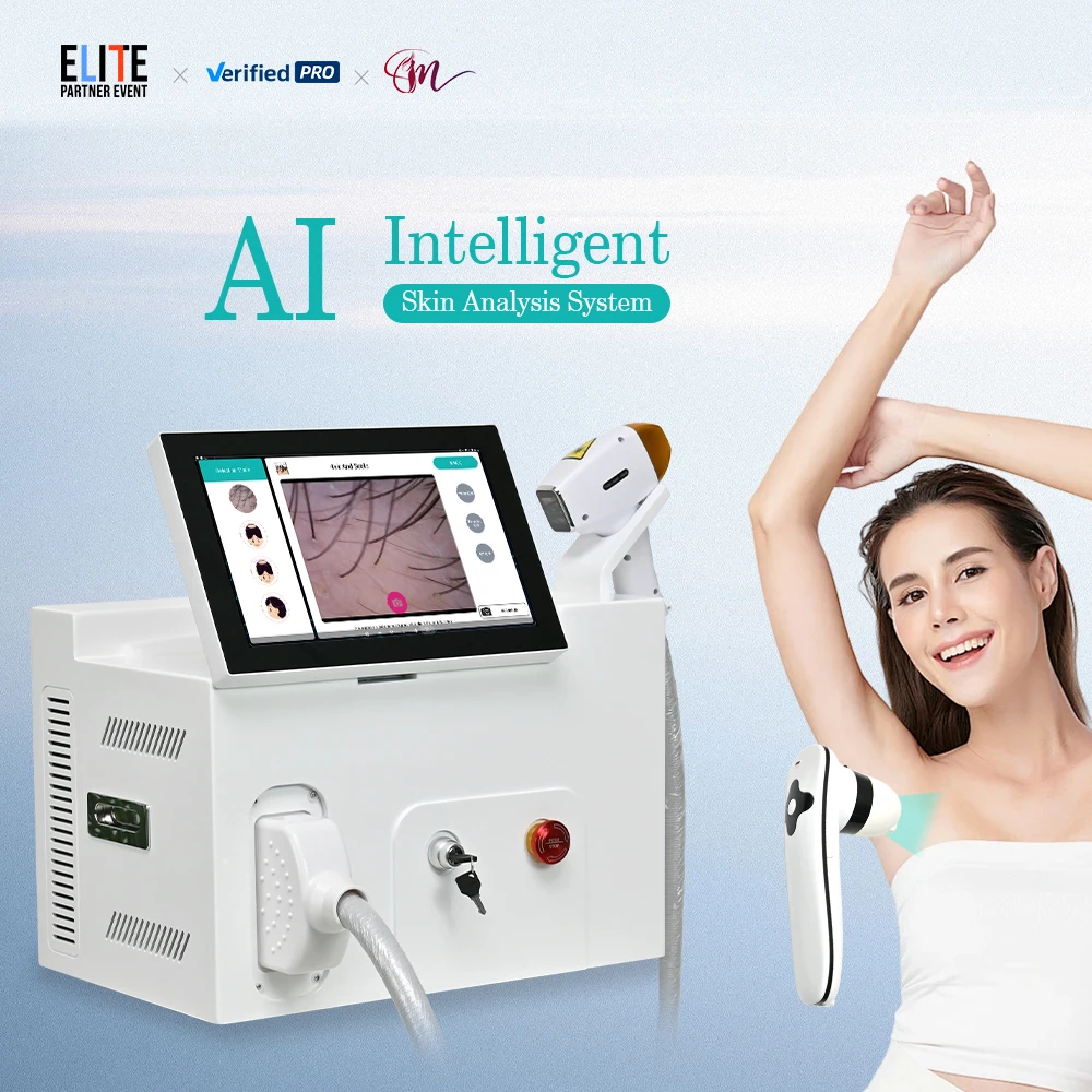 The latest portable 3000w  AI Skin Analysis System Diode Laser Hair Removal 755 808 1064 Titanium Dream laser hair removal