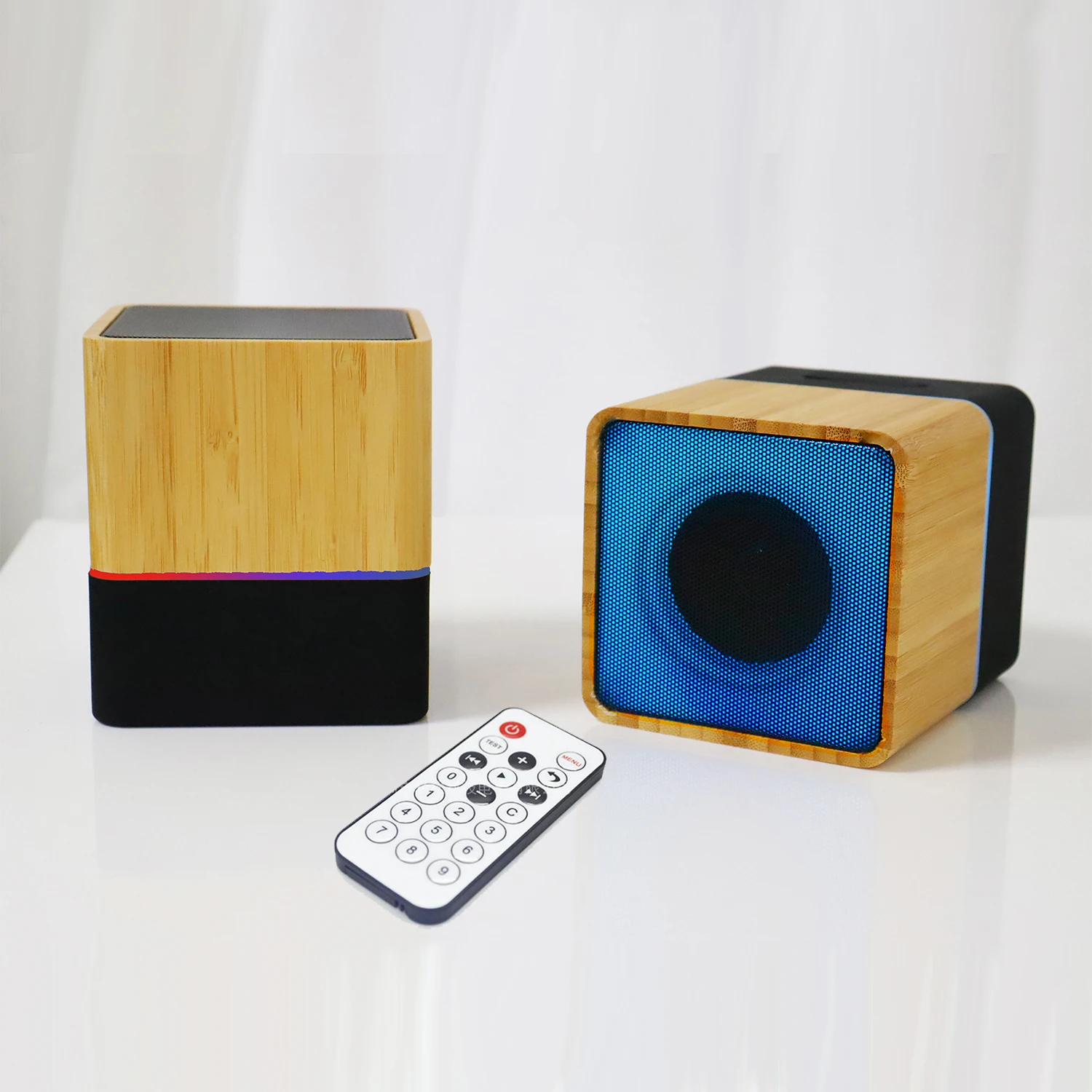 Square Mini Portable Bamboo  Bluetooth Speaker with IPX4 Waterproof  Wireless Bluetooth Speaker for Home  Outdoor Travel Camping