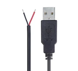 Manufacturers customize 22AWG USB 2.0 cable Male to Pigtail wire end open 2 cores with tinned cable