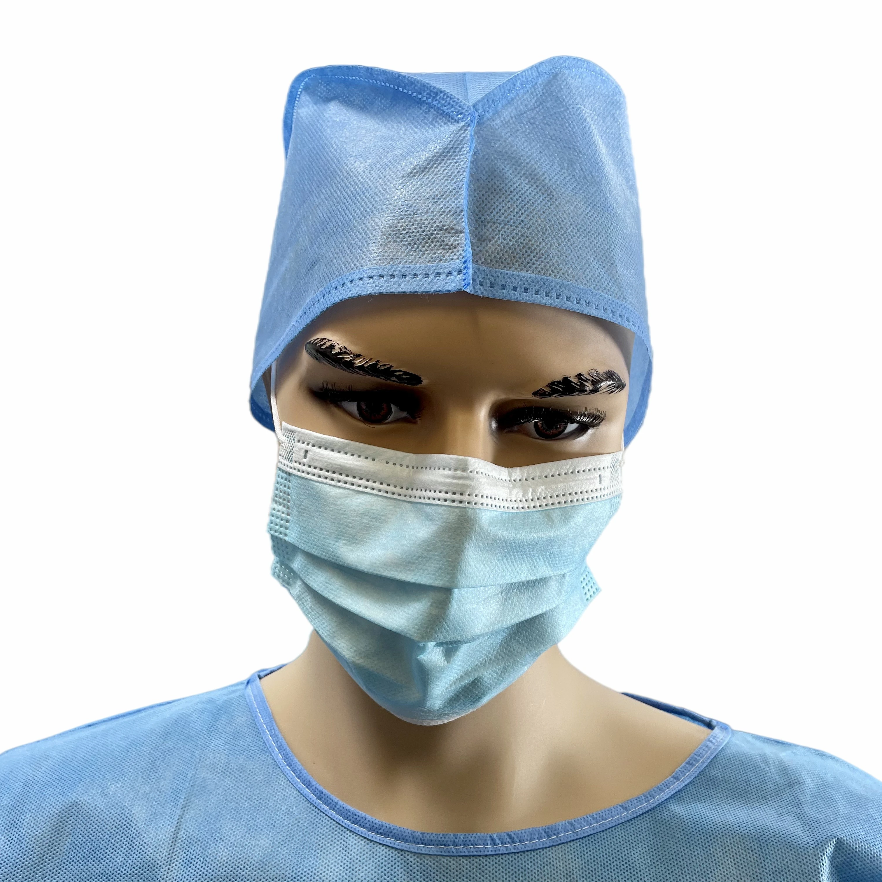 
Medical Surgical Disposable Hospital Caps Doctor Cap Disposable Nonwoven PP SMS Cap with Tie 