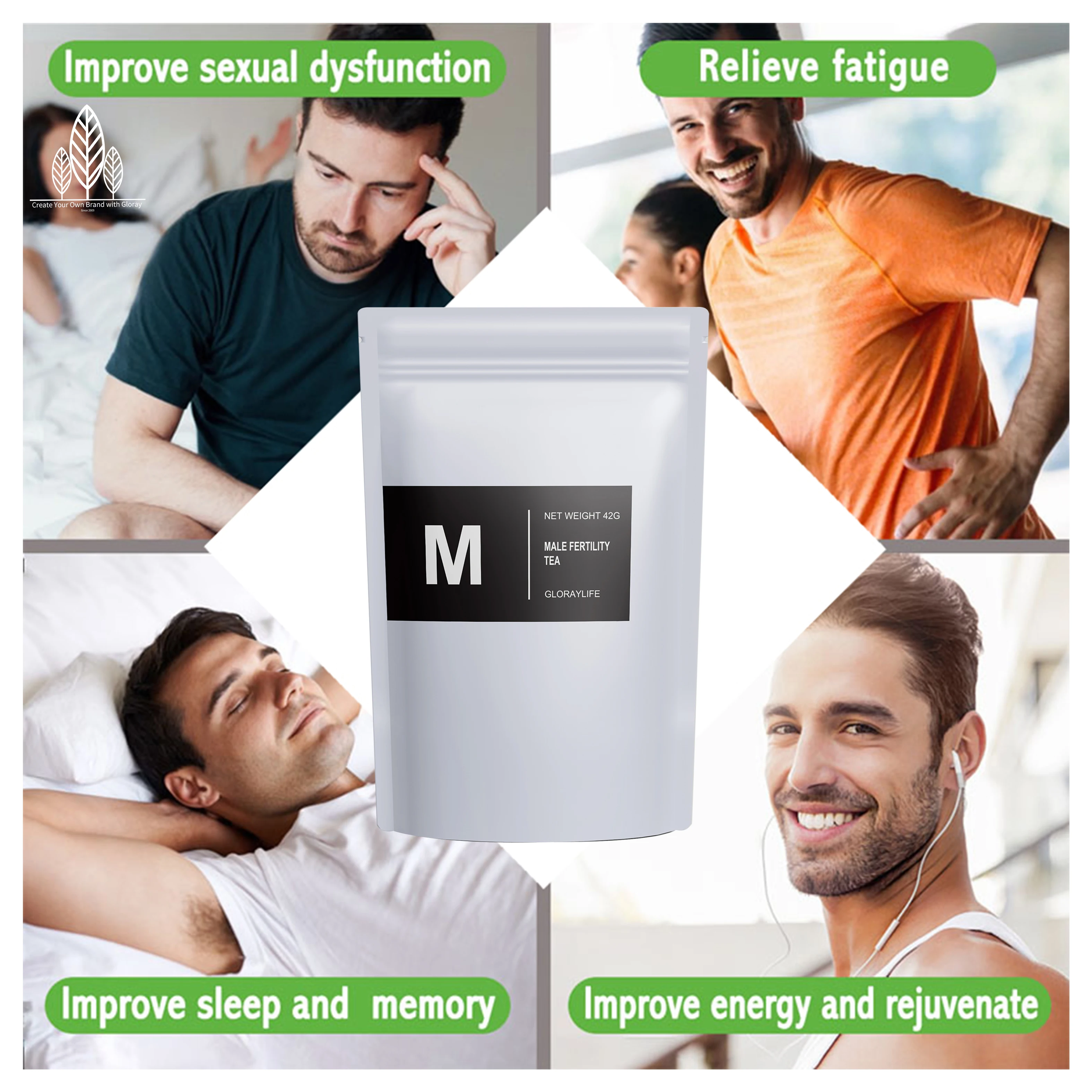 Natural Male Enhance Fertility Delay Nourish Kidney Tea Enhanced Motility Volume Potency Fertility Support 14 Tea Bags Per Pack