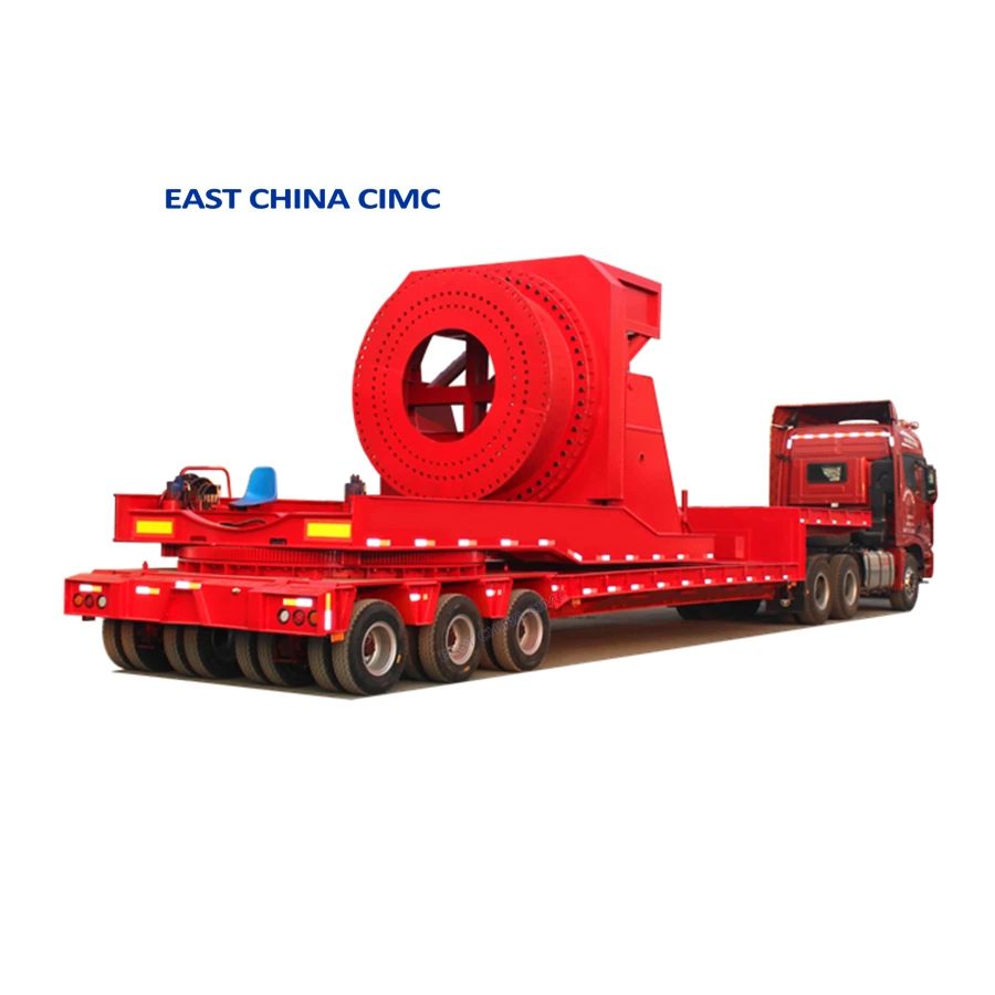 Tri Axles 12 Wheels 50Tons 18m Long Hydraulic Wind Turbine Blade Truck Trailer