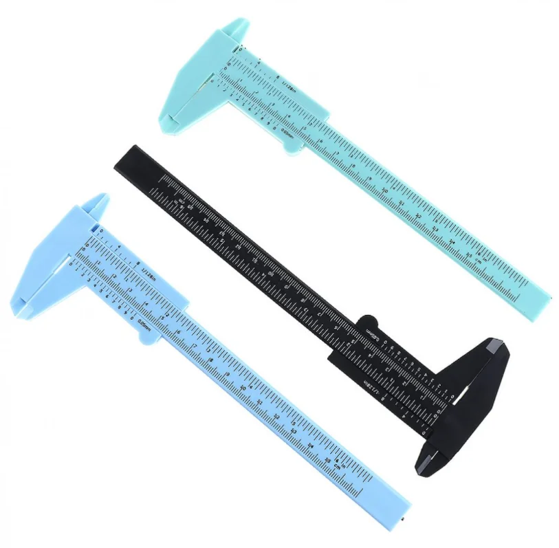 0-150mm Double Rule Scale Plastic Vernier Caliper Measuring Students Mini Tool Ruler Vernier Calipers