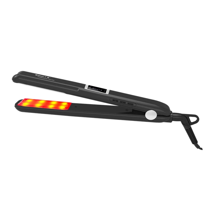 Ultrasonic Infrared Technology Steam Hair Straightener Cold Treatment Flat Iron Titanium Ceramic PTC Plastic French Hotel Use