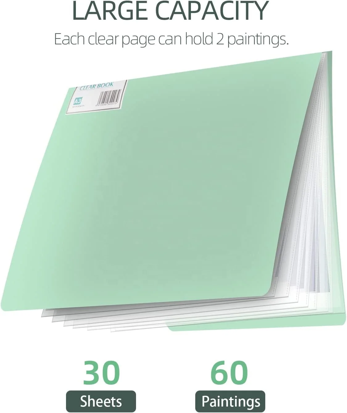 A3 Diamond Art Storage Book for 30x40 Diamond Painting,30 Pages Diamond Painting Presentation Portfolio Folder for Artwork