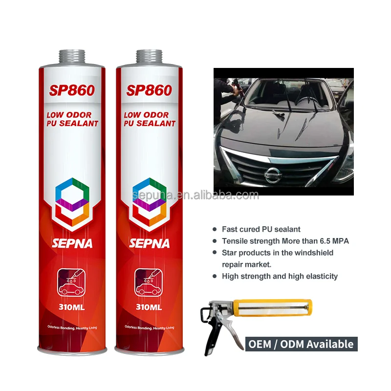 SP860 single package fast curing pu windshield urethane bonding sealant adhesive for truck glass windscreen repair installing
