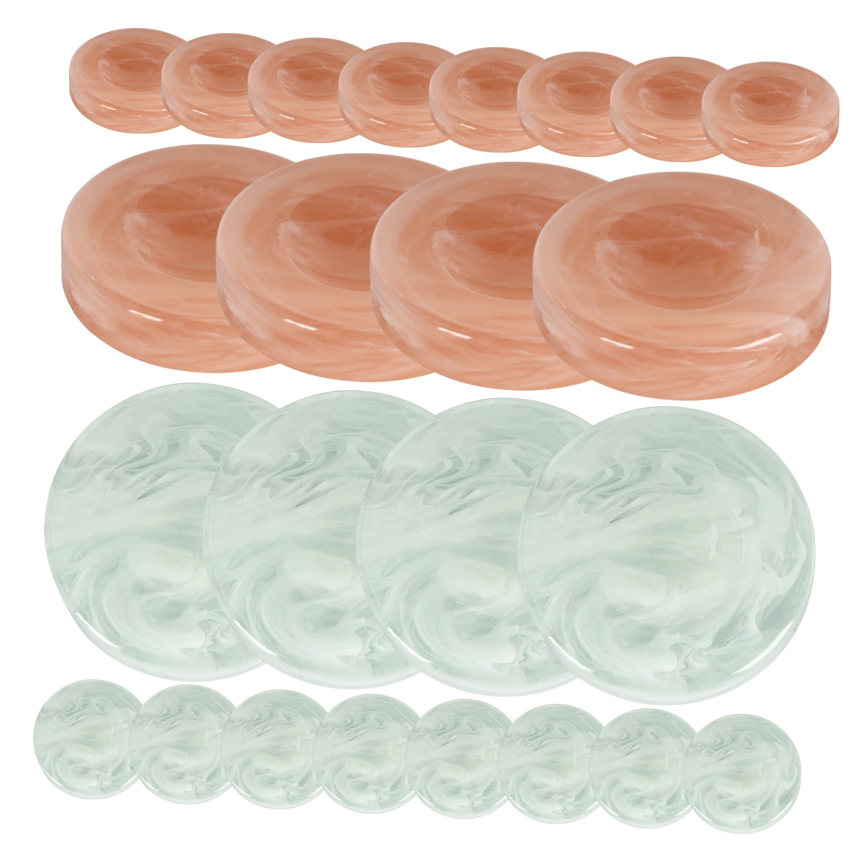 Набор из 30 предметов для игры в нарды с имитацией розового зеленого камня