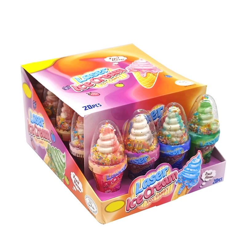 Manufacturer wholesale ice cream glow sweet candy toys kids lollipop