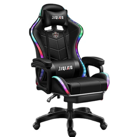 Adjustable reclining Gaming Chair led colorful led design Racing Chair Office Massage silla chair with footrest Speakers