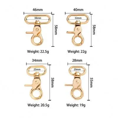 Hardware Accessory Metal Swivel Buckle Alloy Belt Buckle Clasp Lobster Trigger Clips Snap Bag Hook  For Handbag