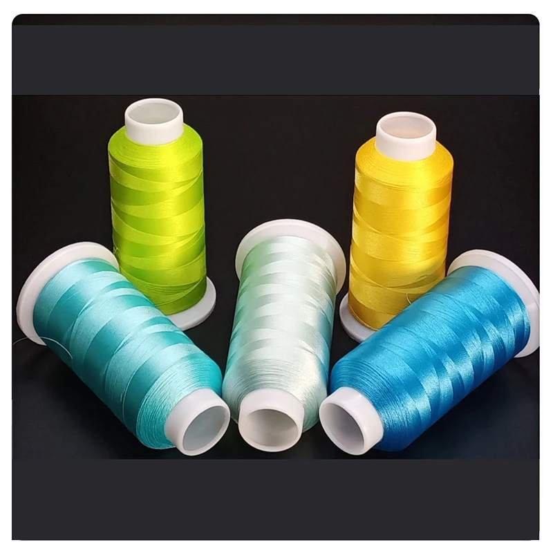 High Quality 108D/2 120D/2 Tex27 100% Polyester Continuous Filament Embroidery Machine Thread for Cap