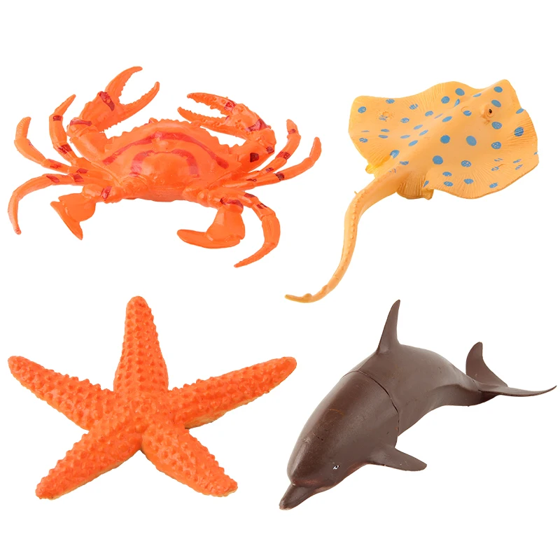 Small Soft Children Plastic Marine Realistic Mini PVC Sea Animals World Figurines 4D Models Set Toys Educational For Kids