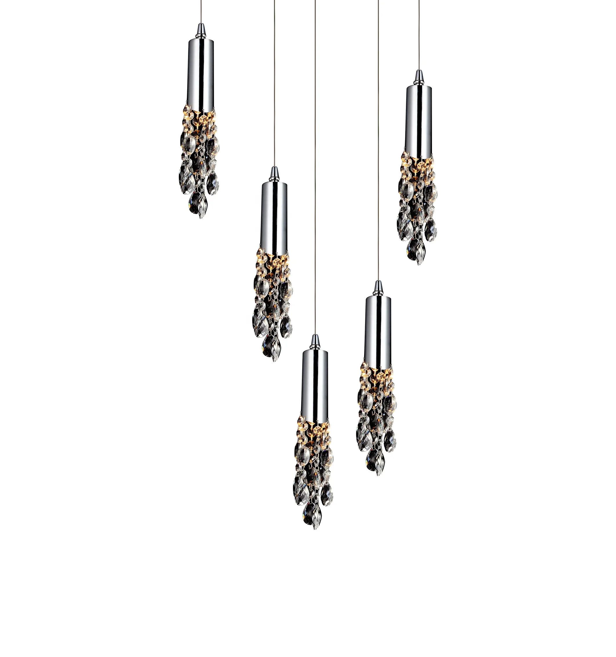 nordic chinese crystal floral globe linear round led pendant chandelier light modern