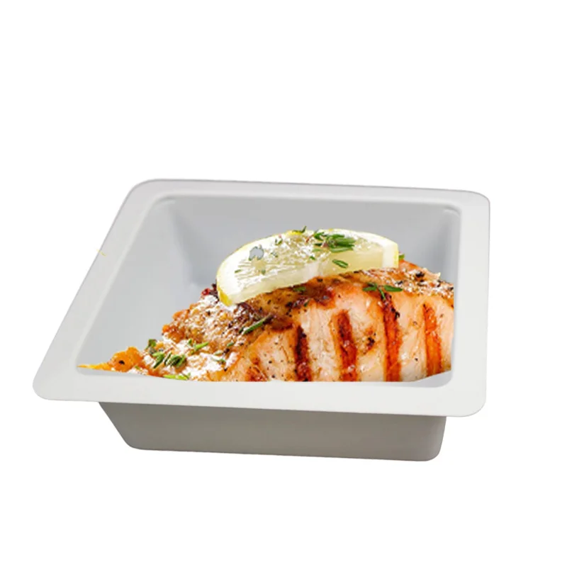 Disposable plastic tableware PP plastic food container 130*115mm length ToFu box White Smooth surface