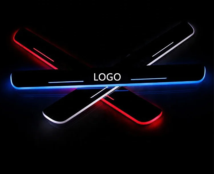 Auto Accessories Illuminated RGB multi color Light Moving Car Led Illuminated Door Sill Plate