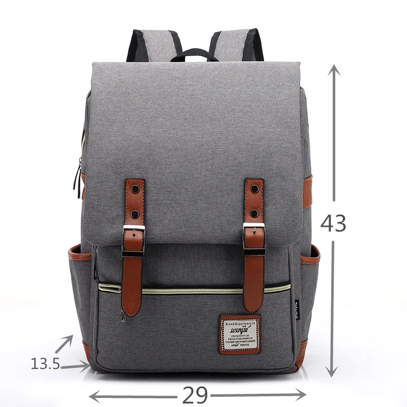 
China vintage bagpack mens back packs college school back bags retro cheap blank canvas backpack 