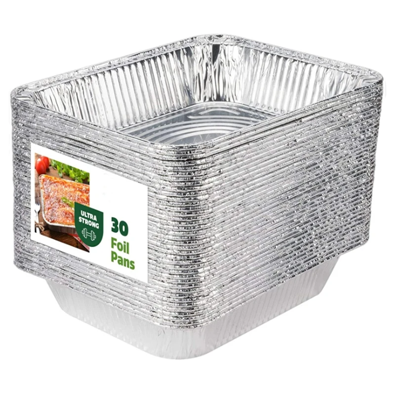 9x13 Half Size 10pack 20pack 50pack Disposable Rectangle Aluminum Foil Food Containers/Pans/Trays With Lids