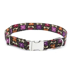 2021 Fashion Trend Lovely Flower Pattern Metal Lock Leash Neck Pet Collars
