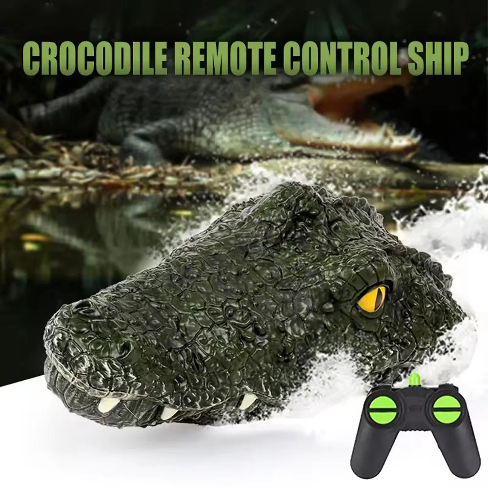 DC newest design 4 Channels Battery Operated Animal Boat 2.4G Crocodile RC Ship