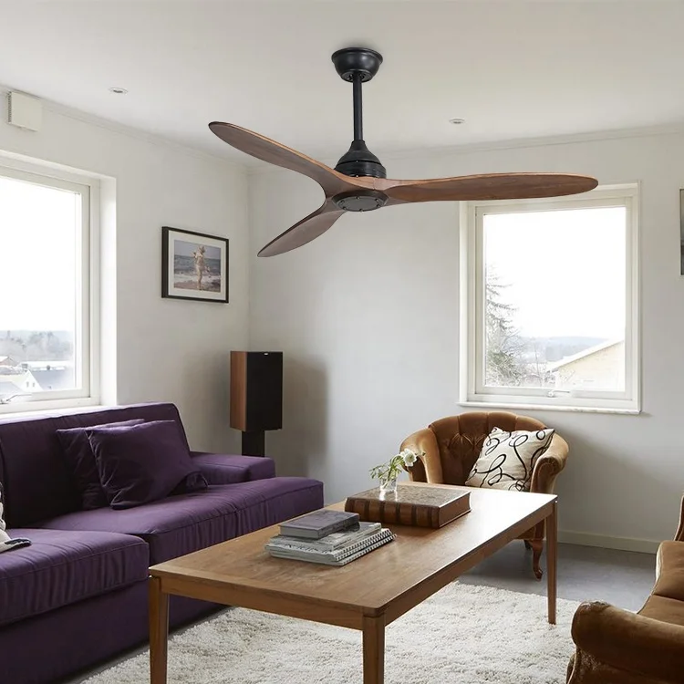 Simple solid wood 52 inch ceiling fan importers remote control 3 speed rotating ceiling mounted exhaust fan