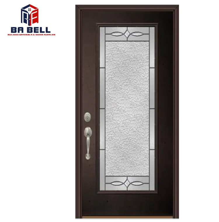 New Type Decorative Star Craft Glass MDF Melamine Board Doors House Smooth Finish Main Entrance External Door