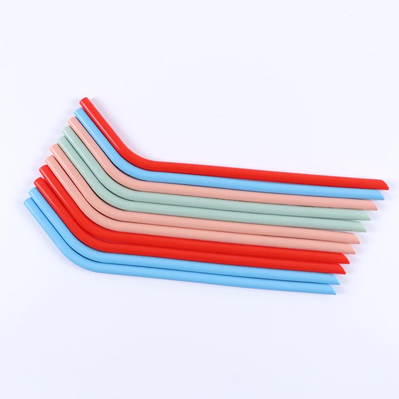 Мягкая короткая многоразовая силиконовая стеклянная соломинка стандартного размера на заказ, Коктейльная соломинка, подходит для детских чашек