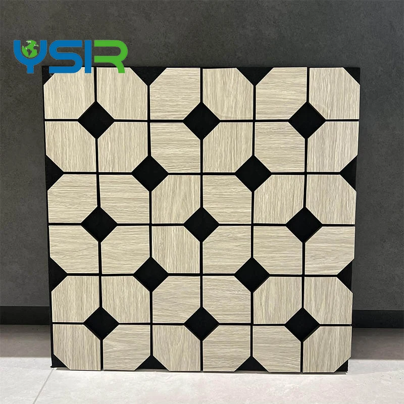 Fireproofing Acoustic Panels Sound Absorbing Polyester Soundproof Acoustic Wood Slat Grille Wall Panel