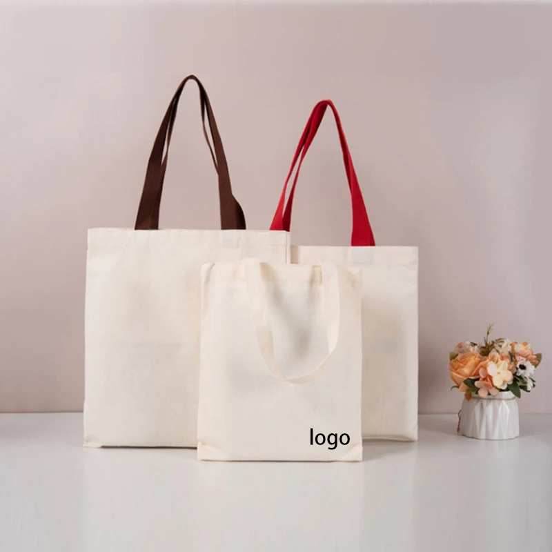 Promotional Cheap Custom logo wholesale large canvas tote bag canvas Factory custom fashion Portable shopping Tote bag